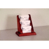 3 Pocket Counter Top Business Card Holder - Mahogany