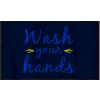Lavez-vous les mains - Tapis de message Mat 3/8" Épais 3' x 5' Bleu marine/Noir