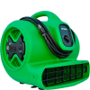 XPOWER Stackable Air Mover With GFCI Outlet For Daisy Chain, 3 Speed, 1/3 HP, 2400 CFM, Green