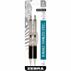 Stylo à bille rétractable zèbre F-402 - Encre noire - Baril en acier inoxydable - Paquet de 2