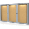 Ghent 36" x 70" Enclosed Bulletin Board - Natural Cork Surface - Silver