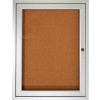 Tableau d’affichage fermé de Gand, 1 portes, 36 « L x 36 « H, cadre en liège naturel / argent