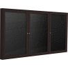 Ghent Enclosed Letter Board - Outdoor - 3 Door - Black Vinyl w/Bronze Frame - 36" x 72"