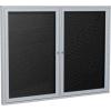 Ghent Enclosed Letter Board - Outdoor / Indoor - 2 Door - Black Letterboard w/Silver Frame - 48"x60"