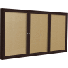 Ghent Enclosed Bulletin Board - Outdoor - Vinyl - Bronze Frame - 36" x 72" H - Caramel