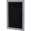 Tableau d’affichage fermé de Gand, 1 portes, 18 « L x 24 « H, cadre en caoutchouc recyclé noir / argent