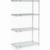Nexel® Poly-Z-Brite®, 4 Tier, Wire Shelving Add-On Unit, 36"W x 18"D x 63"H