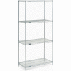 Nexel® Poly-Z-Brite®, 4 Tier, Wire Shelving Starter Unit, 36"W x 21"D x 74"H