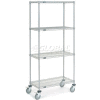 Nexel® Chrome Wire Shelf Truck w/Brakes, 1200 lb. Capacity, 36"L x 18"W x 80"H