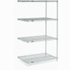 Nexel® Poly-Z-Brite®, 4 Tier, Wire Shelving Add-On Unit, 30"W x 18"D x 63"H