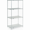 Nexel® Poly-Z-Brite®, 4 Tier, Wire Shelving Starter Unit, 24"W x 18"D x 74"H