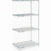 Nexel® Poly-Z-Brite®, 4 Tier, Wire Shelving Add-On Unit, 24"W x 18"D x 74"H