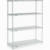 Nexel® Poly-Z-Brite®, 4 Tier, Wire Shelving Starter Unit, 48"W x 18"D x 63"H