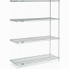 Nexel® Poly-Z-Brite®, 4 Tier, Wire Shelving Add-On Unit, 48"W x 18"D x 63"H