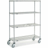 Nexel® Chrome Wire Shelf Truck w/Brakes, 1200 lb. Capacity, 48"L x 18"W x 69"H