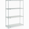 Nexel® Poly-Z-Brite®, 4 Tier, Wire Shelving Starter Unit, 48"W x 21"D x 86"H