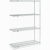 Nexel® Poly-Z-Brite®, 4 Tier, Wire Shelving Add-On Unit, 48"W x 21"D x 74"H