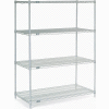 Nexel® Stainless Steel, 4 Tier, Wire Shelving Starter Unit, 48"W x 24"D x 63"H