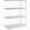 Nexel® Stainless Steel, 4 Tier, Wire Shelving Add-On Unit, 48"W x 24"D x 63"H