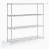Nexel® 4 Shelf, Poly-Z-Brite® Wire Shelving Unit, Starter, 60"W x 18"D x 63"H