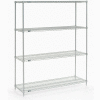 Nexel® 4 Shelf, Poly-Z-Brite® Wire Shelving Unit, Starter, 60"W x 18"D x 86"H