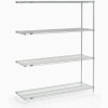 Nexel® Poly-Z-Brite®, 4 Tier, Wire Shelving Add-On Unit, 60"W x 18"D x 74"H
