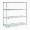 Nexel® Poly-Z-Brite®, 4 Tier, Wire Shelving Starter Unit, 42"W x 21"D x 63"H