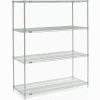 Nexel® Poly-Z-Brite®, 4 Tier, Wire Shelving Starter Unit, 54"W x 24"D x 74"H