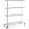 Nexel® Chrome Wire Shelf Truck w/Brakes, 1200 lb. Capacity, 60"L x 24"W x 80"H