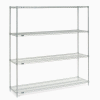 Nexel® Poly-Z-Brite®, 4 Tier, Wire Shelving Starter Unit, 72"W x 18"D x 74"H