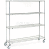 Nexel® Chrome Wire Shelf Truck w/Brakes, 1200 lb. Capacity, 72"L x 18"W x 80"H