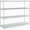 Nexel® 4 Shelf, Poly-Z-Brite® Wire Shelving Unit, Starter, 54"W x 21"D x 63"H