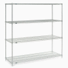 Nexel® Poly-Z-Brite®, 4 Tier, Wire Shelving Starter Unit, 54"W x 21"D x 74"H