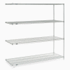Nexel® Poly-Z-Brite®, 4 Tier, Wire Shelving Add-On Unit, 54"W x 21"D x 74"H