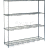 Nexel® Nexelon®, 4 Tier, Wire Shelving Starter Unit, 72"W x 18"D x 86"H