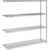 Nexel® Nexelon®, 4 Tier, Wire Shelving Add-On Unit, 72"W x 24"D x 86"H