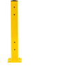 Cogan® Protective Steel Barrier Post For Double Rail, Centred Baseplate, 44"H, Yellow