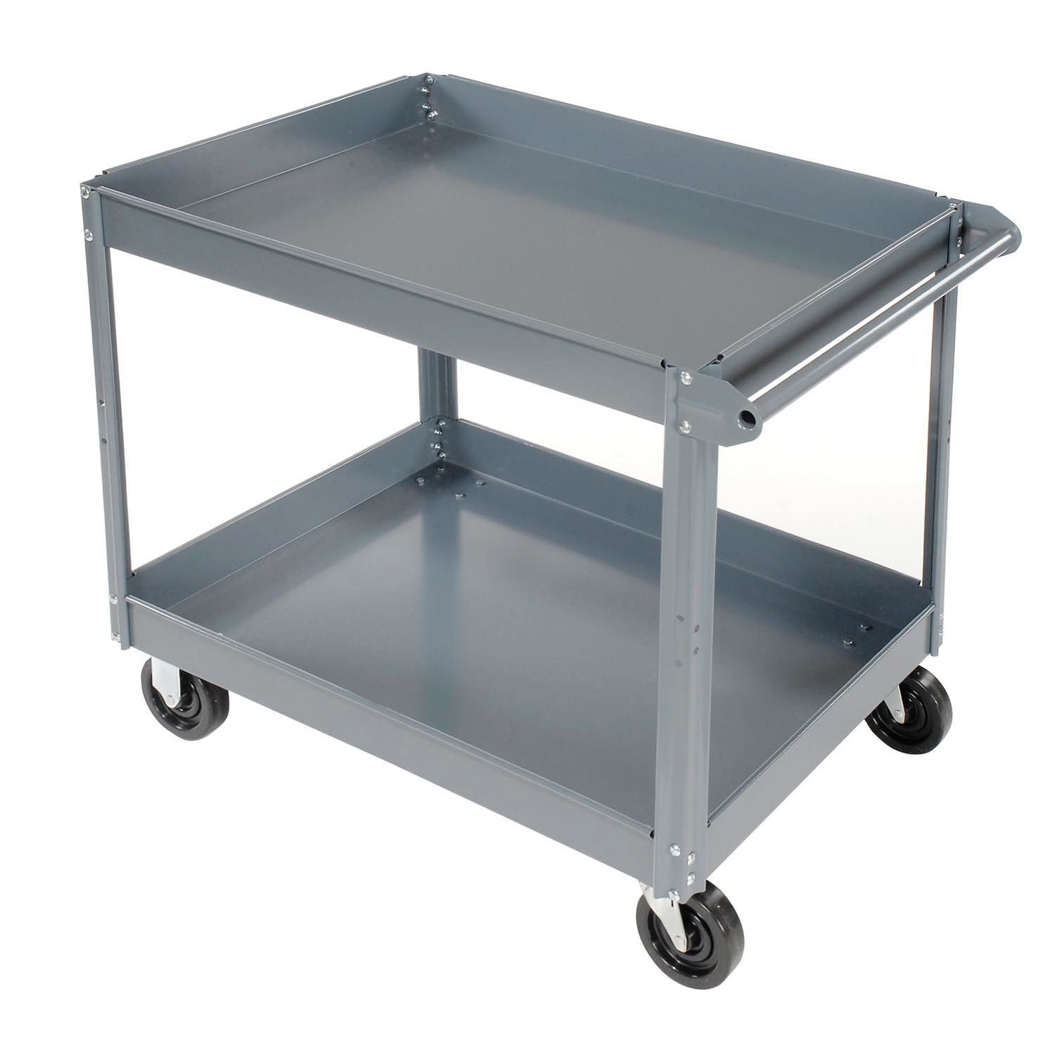 Edsal SC6000 2 Shelf Deep Tray Steel Stock Cart 36x24 800 Lb. Capacity