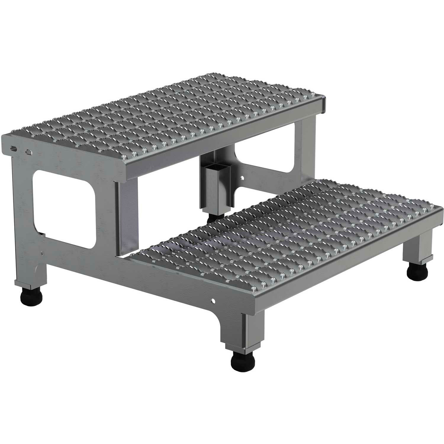 ASP24A Adjustable Height Step Stand, Aluminum 24"W x 24"L