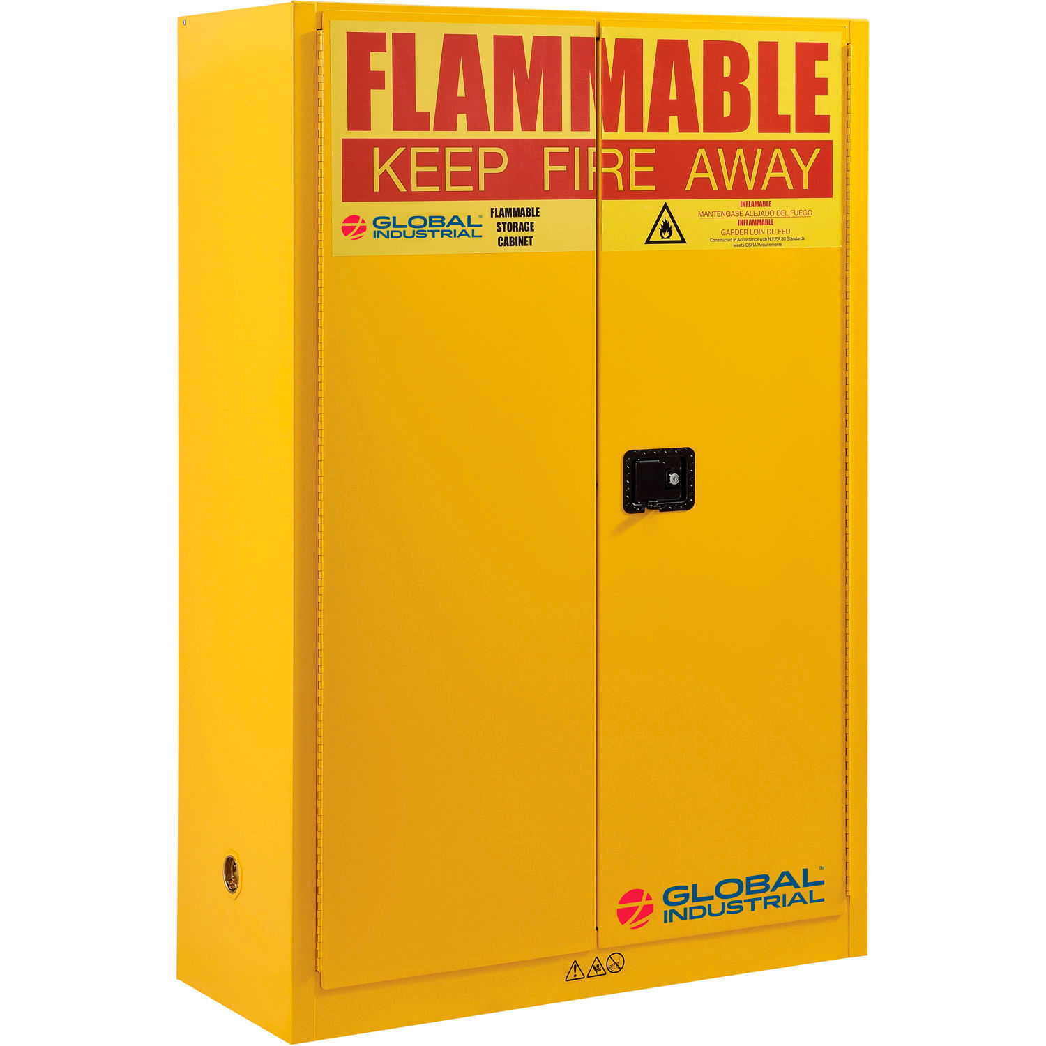Global™ Flammable 45 Gallon Manual Close Double Door 43"W x