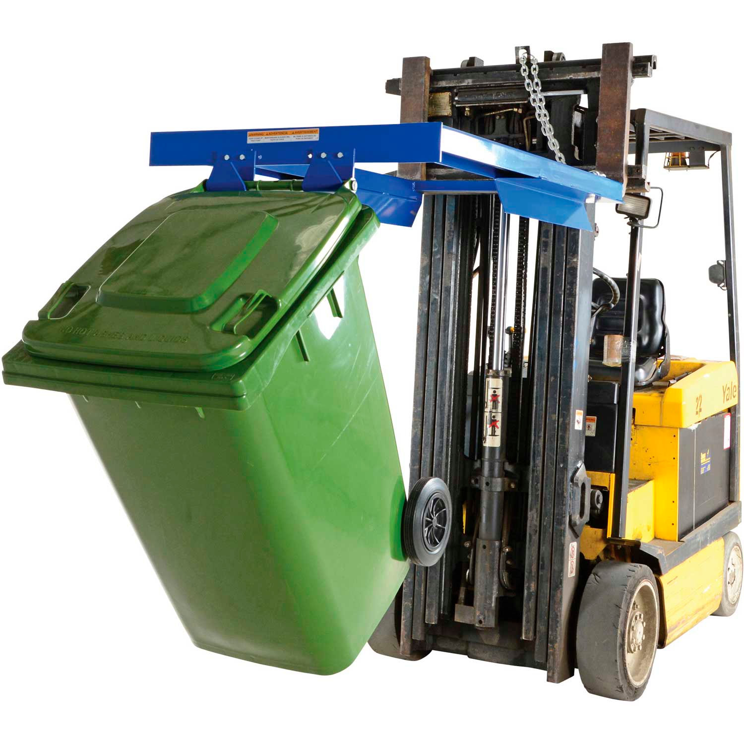Forklifts Attachments Trash Can Dumpers Forklift Mounted Trash Can Dumper Tcd Fm E 500 Lb Cap 988480 Globalindustrial Ca