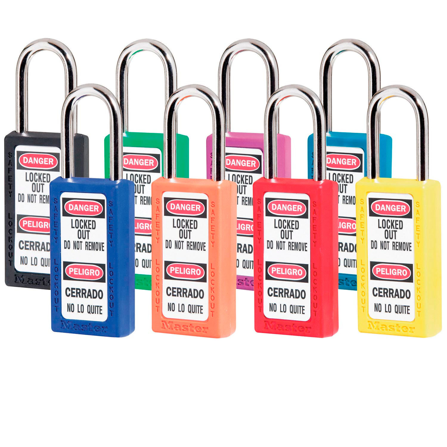 Master Lock® Safety 411 Series Zenex™ Thermoplastic Padlock, Assorted Colors, 411AST