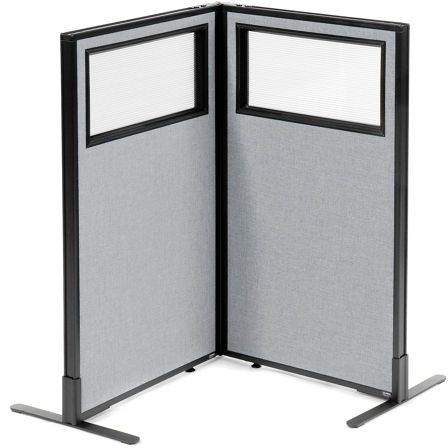 Interion® Freestanding 2Panel Corner Room Divider w/Partial Window 24