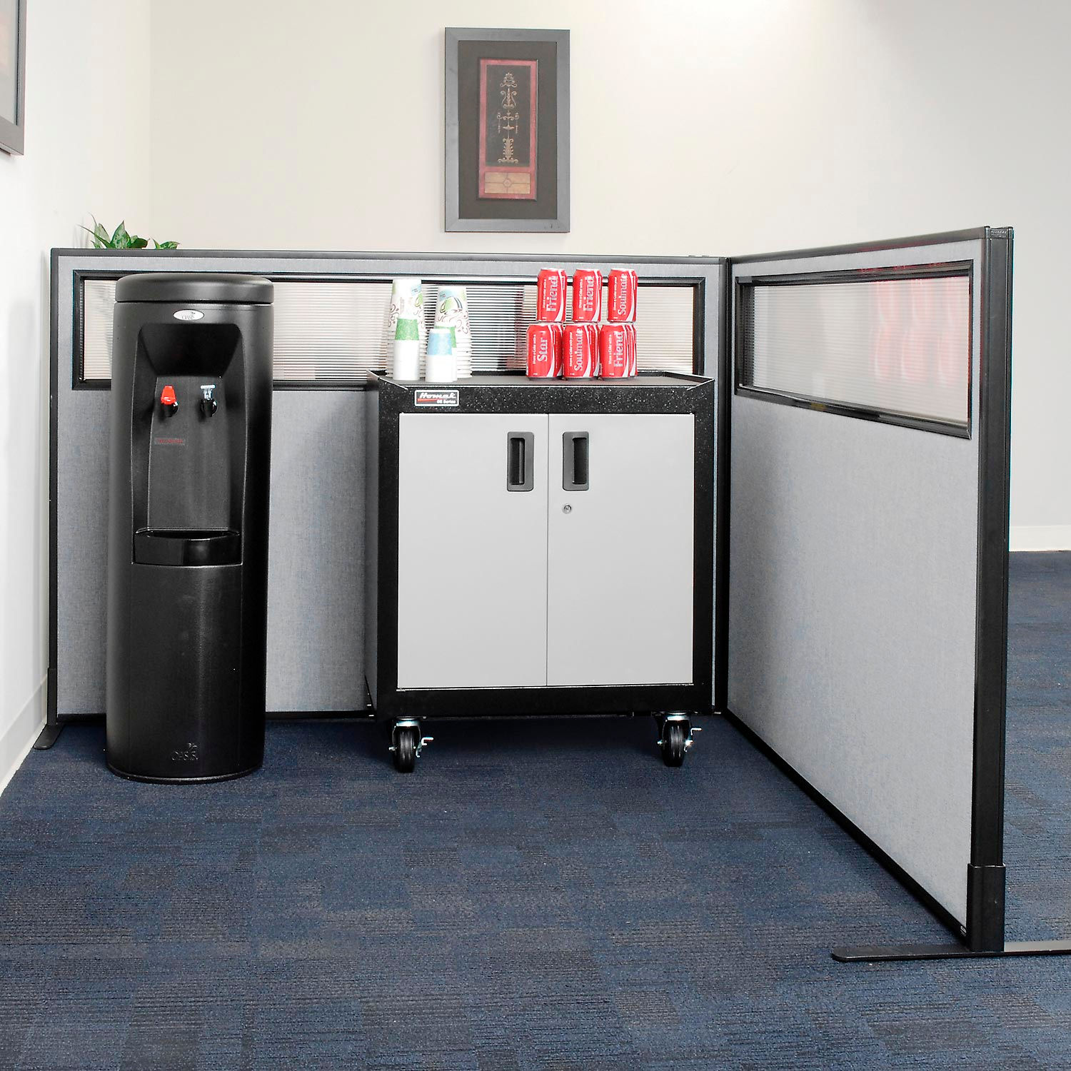 Interion® Freestanding 2Panel Corner Room Divider w/Partial Window 24