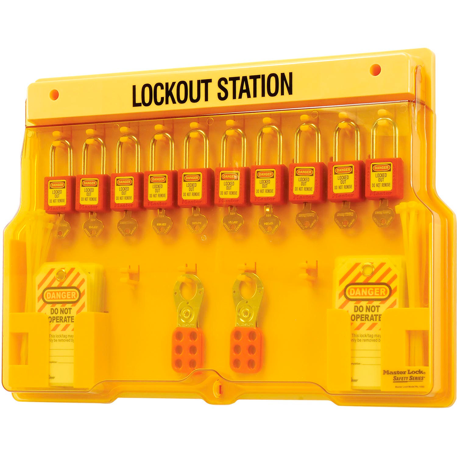 お気にいる Master Lock Spanish English 4-Padlock Capacity Station With Cover  Includes Zenex Padlocks 防犯関連グッズ