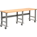 Global Industrial™ Extra Long Adjustable Height Mobile Workbenches