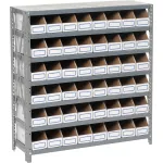 Rayonnages ouverts en acier Global Industrial™ avec bacs de rangement ondulés