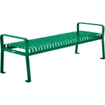 Bancs plats à lattes en acier