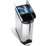 Poubelles de tri sélectif à double compartiment en acier inoxydable