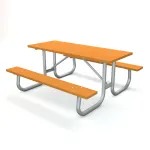 Traditional Picnic Tables with Metal Base